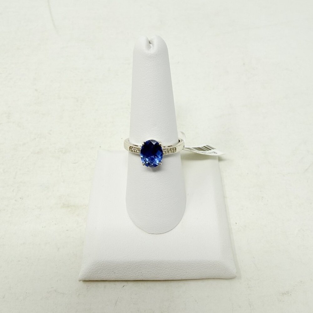 Shop‎ LC Color Change Fluorite/White Topaz Oval Size 8 Ring Sterling Silver 5317